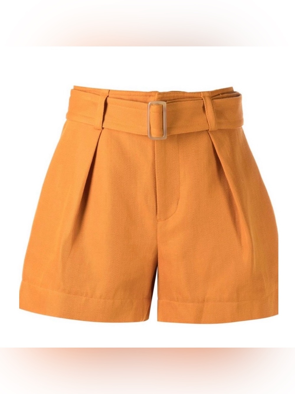 Vince Tailored High-Waist Belted Cotton Orange Shorts NWOT - Picture 5 of 6